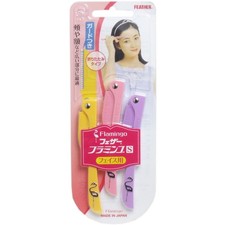 3-pack of Feather FLS safety razors 10-pack - Flamingo S
