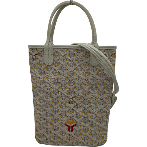 GOYARD Poitiers Claire-Voie White / Yellow Canvas Shoulder Bag #OKB2507