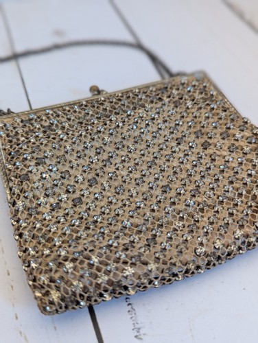 Vtg Rhinestone Small Clutch Purse Evening Bag 4.75x4 - Picture 3 of 9