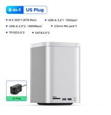 ORICO MiniTower 2 Bay RAID Enclosure Compatible NVMe SSD 10Gbps Docking Station