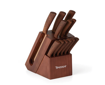 Hampton Forge 13 Piece Raintree Copper Block Cutlery Set