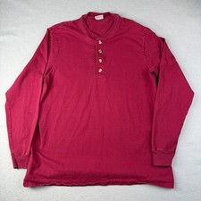 Vintage Bert Pulitzer Henley Shirt Mens XL Maroon Heavy Long Sleeve Made In USA