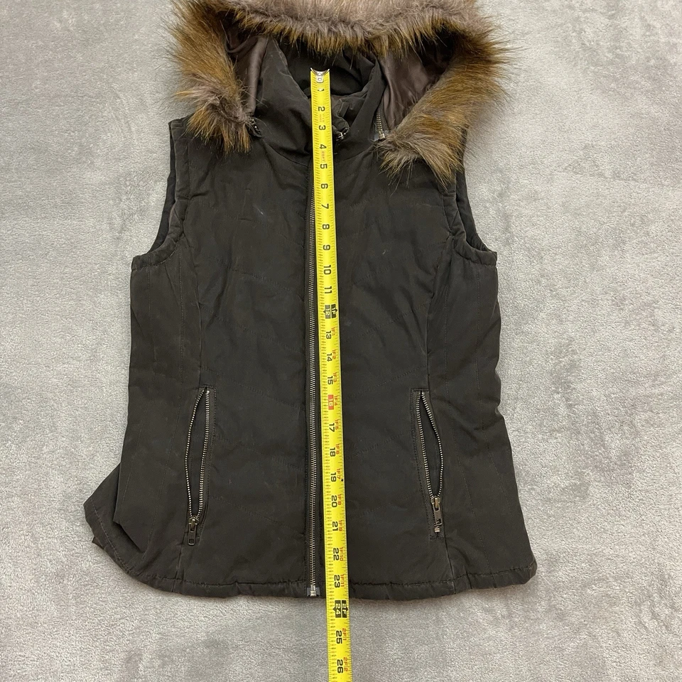 Chaleco con cremallera Cripple Creek Ranchwear piel sintética para mujer pequeño marrón ocultar llevar Foto 2 de 4