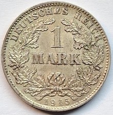1 Mark Silberm&uuml;nze, Kaiserreich 1891 - 1916, 1915 D, J17