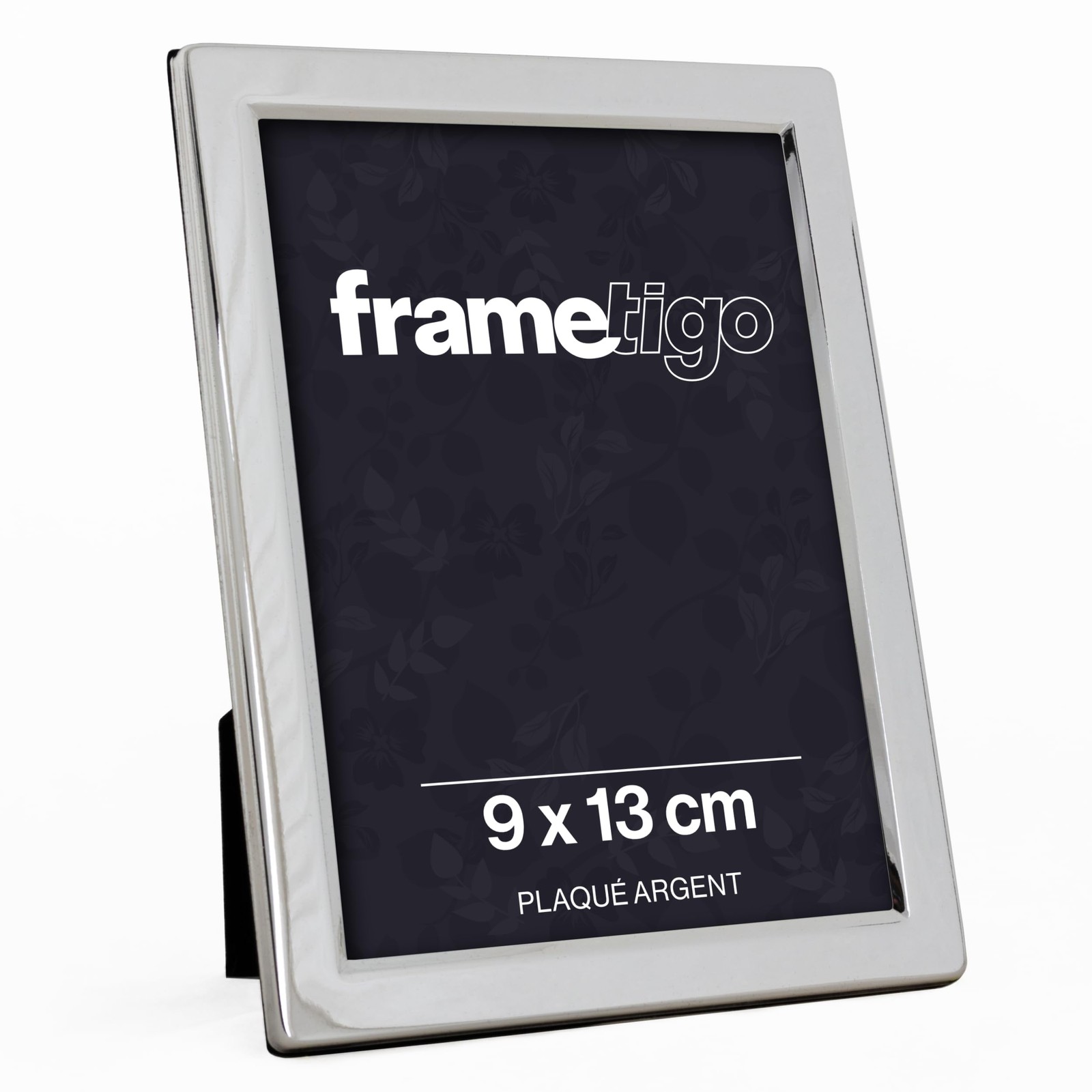Cadre photo plaqué argent 9x13cm de qualité supérieure avec verre de protection