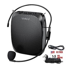Portable Voice Amplifier Personal Microphone Headset for Speaking Black
