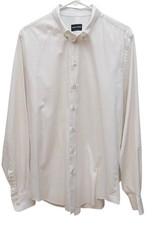 Giorgio Armani White Dress Shirt Mens 43 17 Cotton Stretch Made in Italy