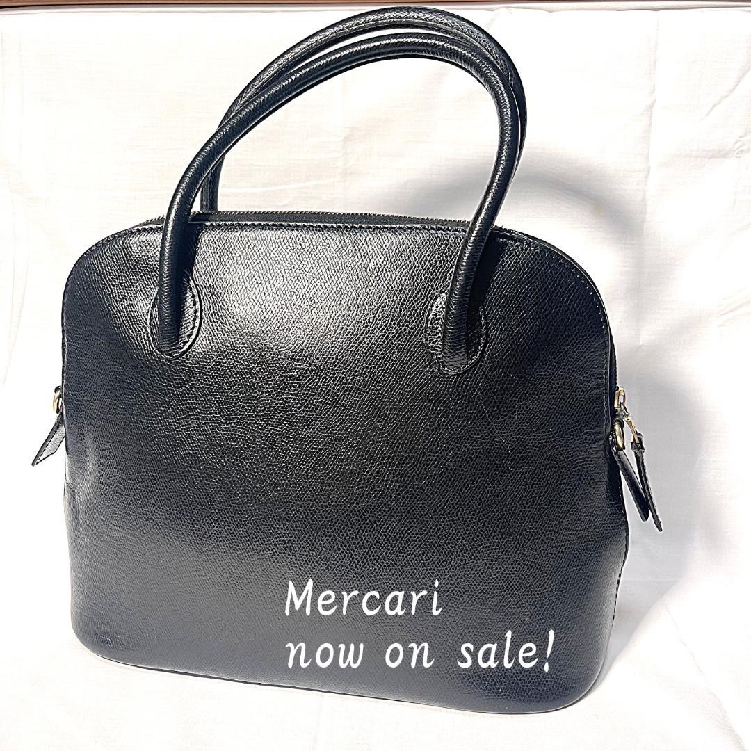 CELINE Black Leather Dome Handbag Timeless Elegance