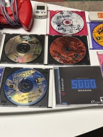 SEGA Dreamcast Console Lot 4 Controllers 2 vmus 15 games -skies of Arcadia cib