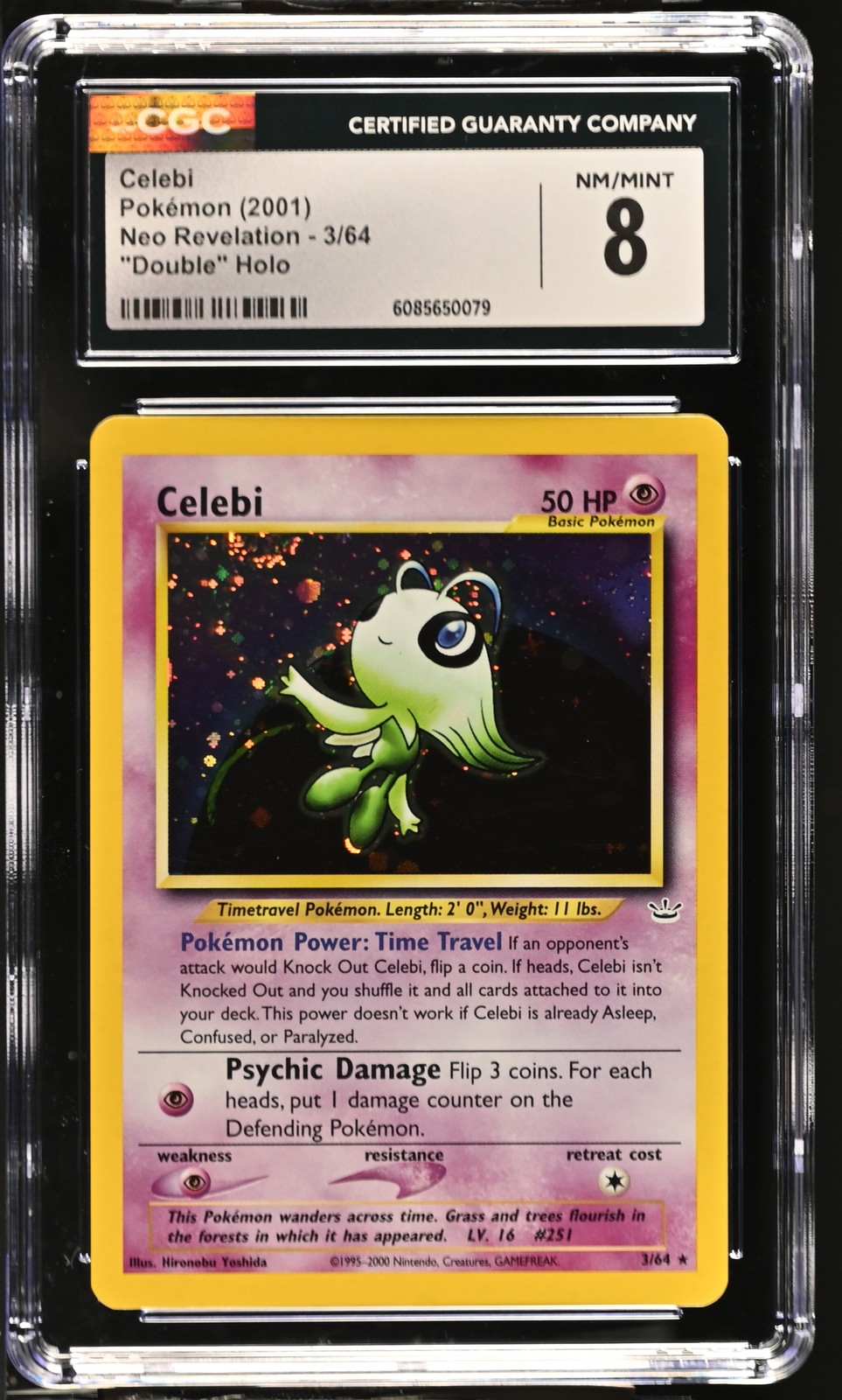 CGC 8 Celebi 2001 Neo Revelation 3/64 "Double" Holo Pokemon Card