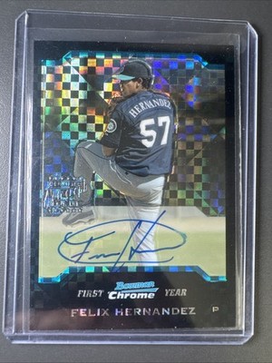 2004 Bowman Chrome - First Year Auto Félix Hernández #345 X-Fractor /172 RC King