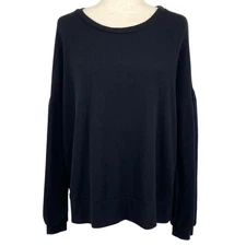 NEW EVERLEIGH Black Soft and Cozy Balloon Sleeve Sweater Size Large Casual