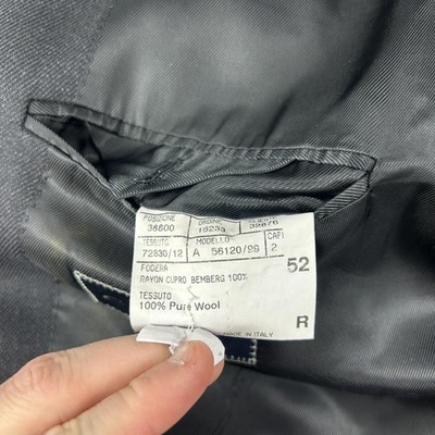 Canali Overcoat Mens 42R Black Wool Single Breasted Water