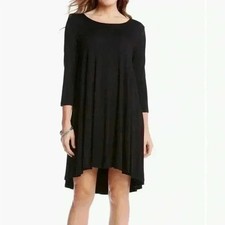 KAREN KANE Black Stretch Jersey Maggie Trapeze 3/4 Sleeve Dress NWT ~ Small