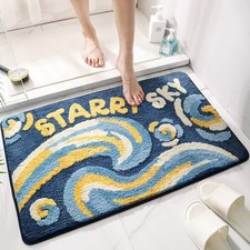 Bath Rug Cute Space Bathroom Rug Mat for Bathroom, Soft Microfiber Rug Water ...
