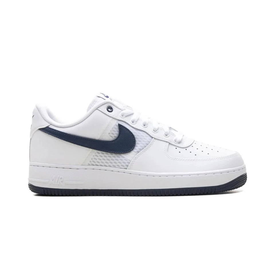 Nike Air Force 1 Low SE Nylon Swoosh White Black Trainers IH4452-100 - Image 1 of 4