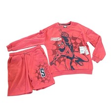 Marvel Spider-Man Boys Sweatshirt Shorts Set Medium 8 Red Spiderman