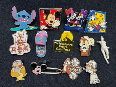 Lot Of 13 Disney Pins - Mickey, Stitch, Chip & Dale, DLR, DCL, Moana, HM,