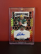 2025 Panini Mosaic Showtime Brett Favre Packers #SOS-BFA Red & Yellow Autograph
