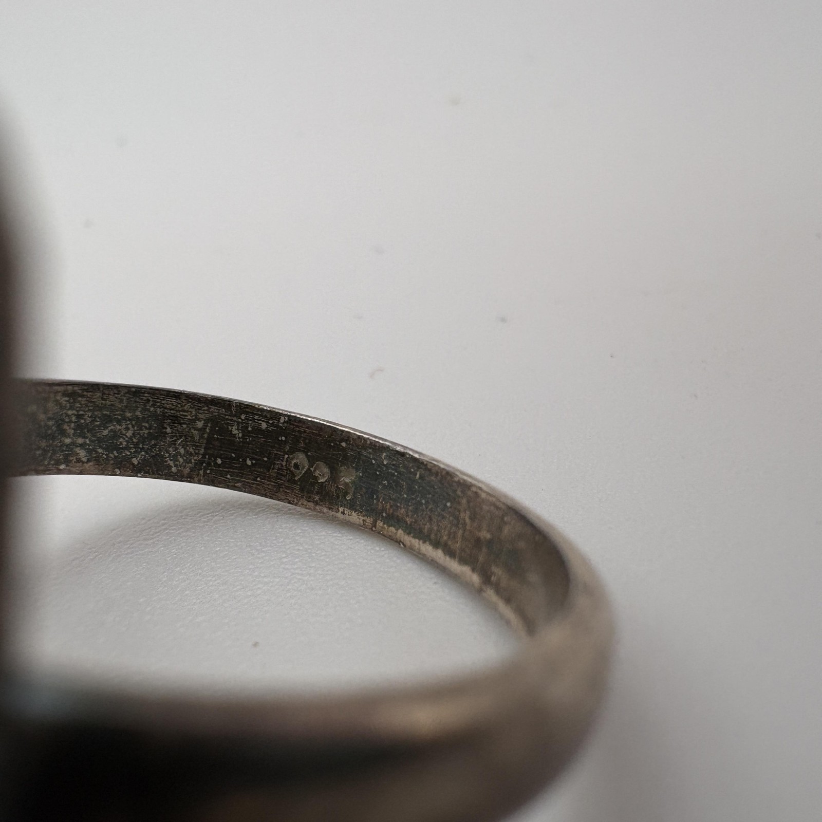 Sterling Silver 925 Granulated Rectangular Ring S… - image 4