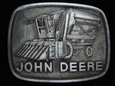 QB09160 NOS VINTAGE 1980  JOHN DEERE COTTON PICKER  PEWTER BELT BUCKLE