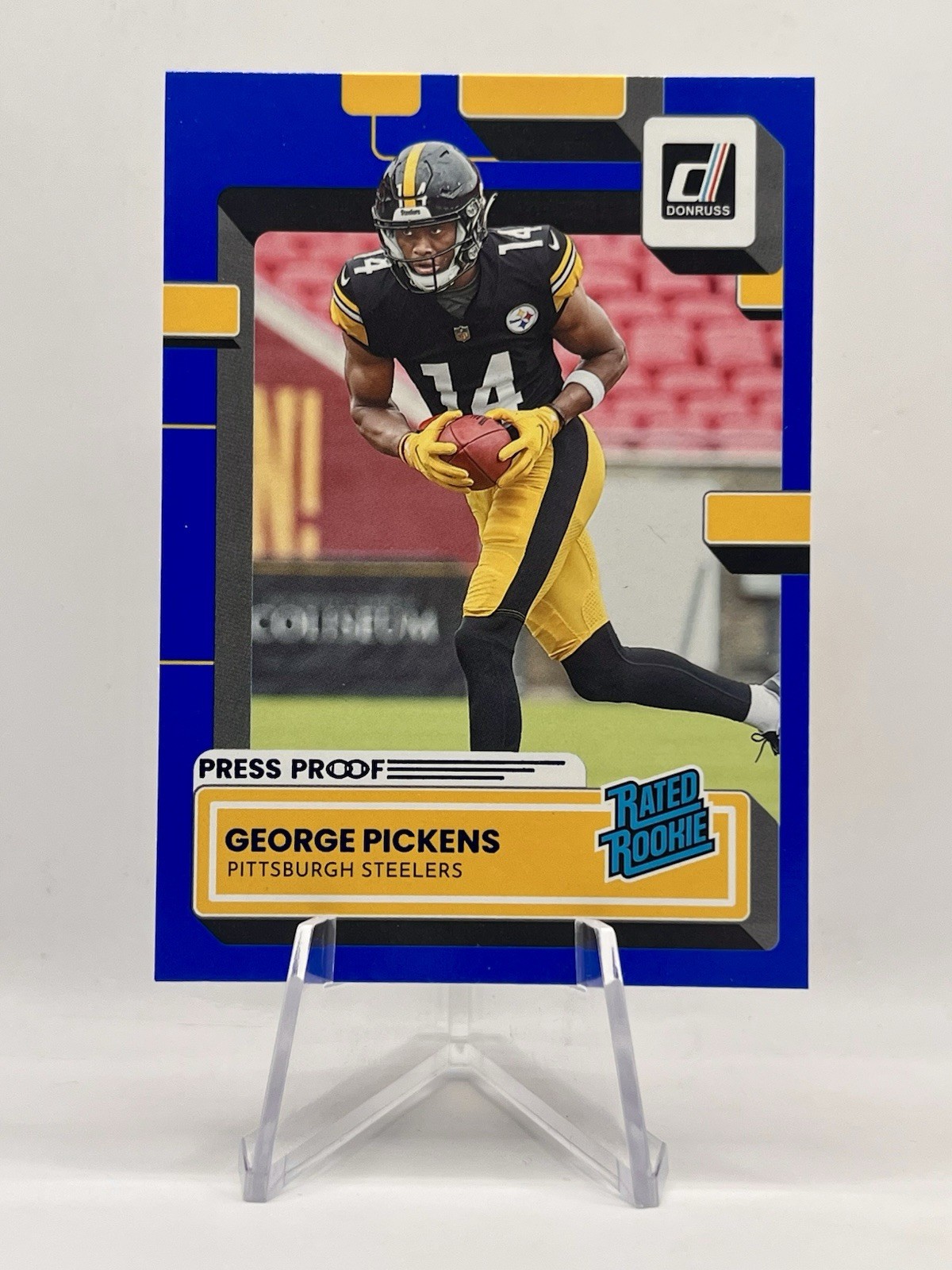 GEORGE PICKENS 2022 PANINI DONRUSS RATED ROOKIE #323 PRESS PROOF BLUE (RC)