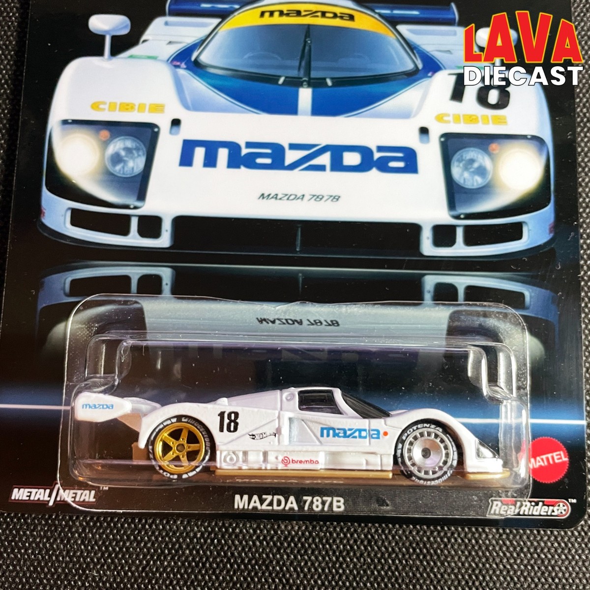 Hot Wheels swap Mazda 787B on Custom Diecast Card 1/64 GROUP C 24
