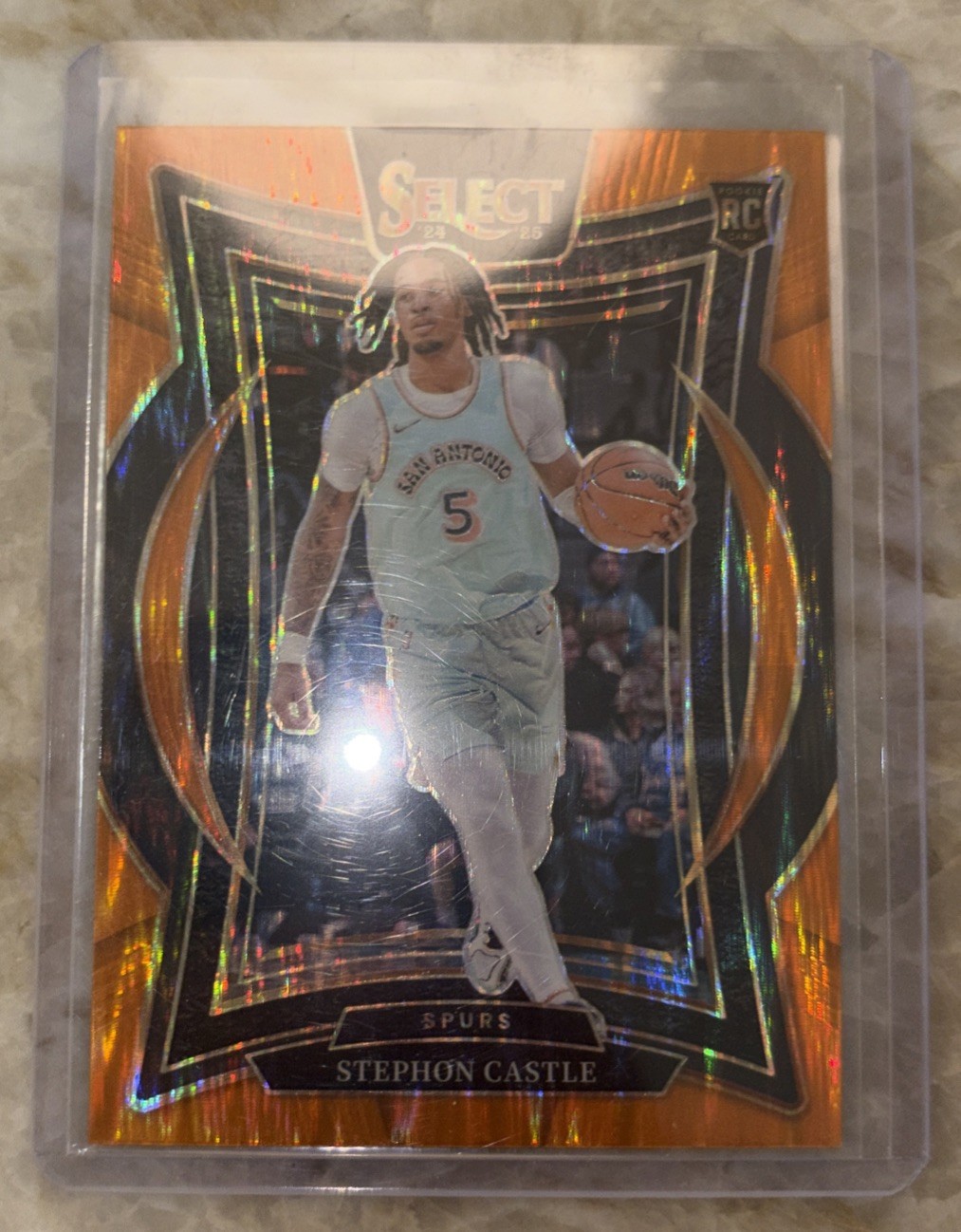 2024-25 Panini Select - Concourse Stephon Castle #72 Orange Flash Prizm (RC)