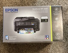 Epson WorkForce WF-2660 Printer Scanner Fax Powers On Prints Blank AS-IS