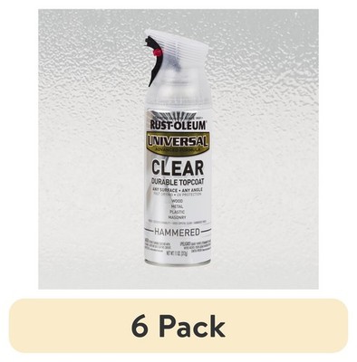 Rust-Oleum Universal Clear Gloss Hammered Spray Paint 11 Oz All Surface 6-Pack