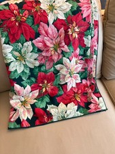 Christmas Poinsettia Rectangle Tablecloth 62 x 83"