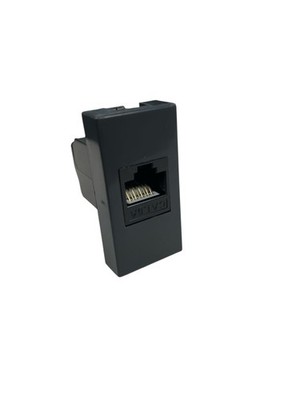 Frutto Rj45 UTP CAT.6 kompatibel Legrand Vela dunkel 683033 Modularstecker 8p...
