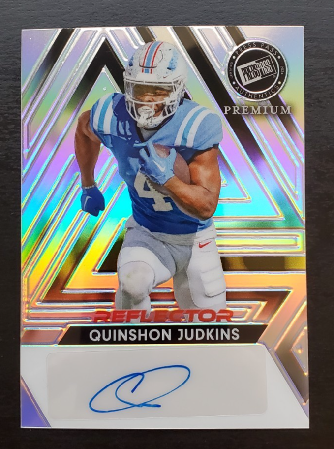 Quinshon Judkins Cleveland Browns 2024 Press Pass Premium Silver Reflector Auto 11/25 Browns 