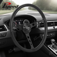15 Muscle Car Truck Pu Leather Aluminium Steering Wheel 6-bolt W Black Spoke