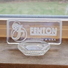 Fenton Logo Clear Opalescent Standing Plaque "Fenton Handmade In The USA"