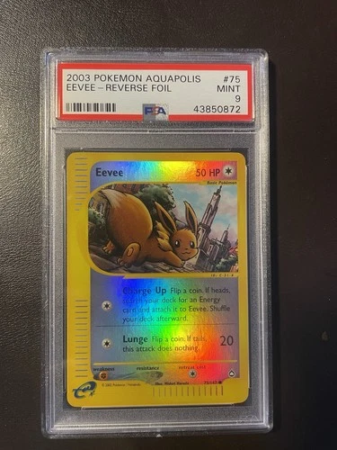 PSA 9 Eevee Reverse Holo - 75/147 - Aquapolis - Pokemon - Read Description