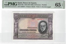 Spain 50 Pesetas 1935 P-88a PMG 65 EPQ