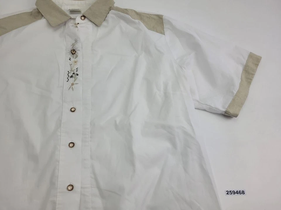 Damen Hemd Tracht Oktoberfest C&A Edelweiß Blumen Stickerei weiß G:44 #259468 - Bild 4 von 4