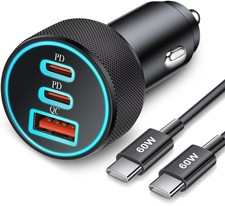 67W 3-Port Super Fast Type C Car Charger USB C for Samsung Galaxy S25 S24 S23...