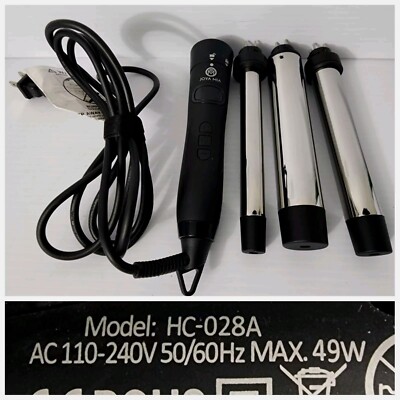 JOYA MIA Prodigy 3In1 Titanium HC-028A Interchangeable Hair Curler Set Black 