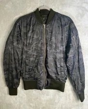 Urban Classics Jacket Mens Bomber Camo Size Small Black/Gray