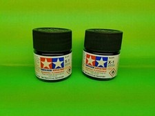 2 pack Tamiya acrylic paint X-1 Black 10ml Mini.
