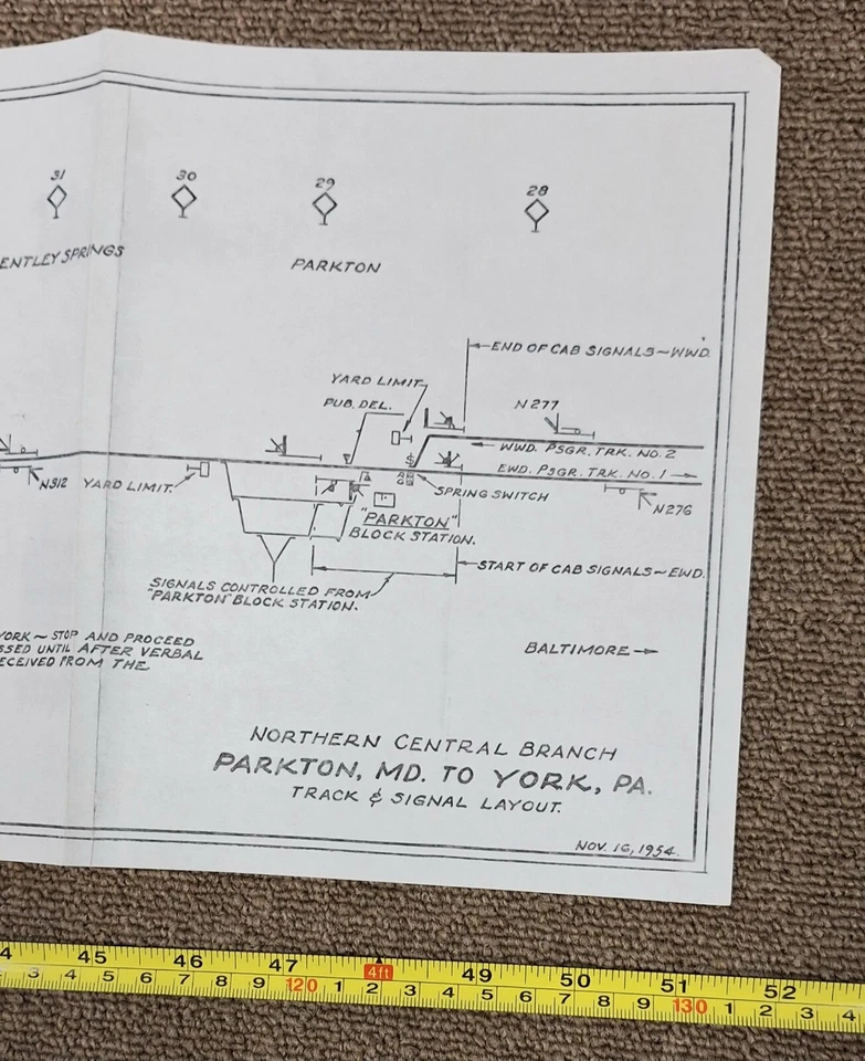 6ft 1954 York PA to Parkland MD Rail Map - Image 2 of 3