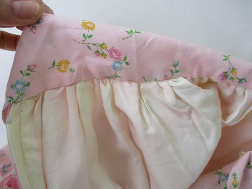 Maxi gonna vintage anni 70 rosa floreale patchwork Cottagecore Western Prairie Boho 24" W - Foto 9 di 13