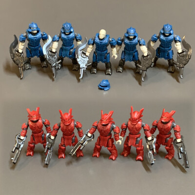 NEW 10 Mega Construx Halo BLUE & RED Brutes warrior figures BLOKS UNSC Gungoose