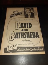 Dick Haymes David And Bathsheba Rare Original Promo Poster Ad Framed!