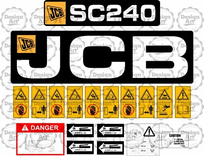 JCB 240SC Kehrmaschine Sweeper Aufkleber Set Decals