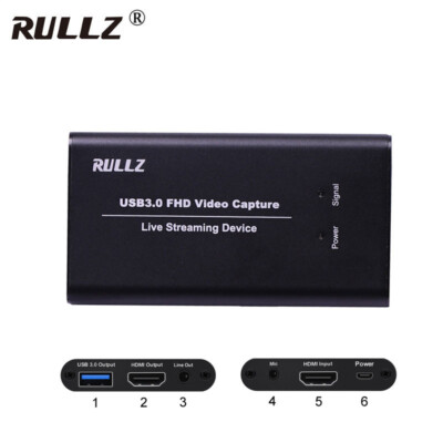 Full HD Live Streaming Box Game Video Capture Card 1080P Recording Mic in TV out