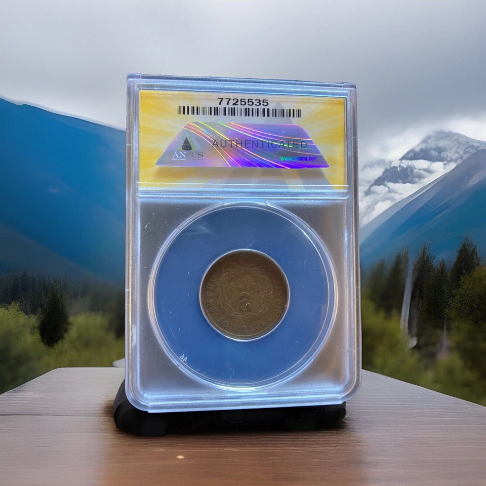 1864 2C Civil War SMALL MOTTO PROTOTYPE COIN *Extremely Low Mintage* ANACS F-12 - Image 2 of 2