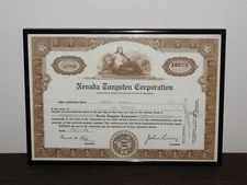 VINTAGE 1953 NEVADA TUNGSTEN CORPORATION  NICELY FRAMED SOUVENIR
